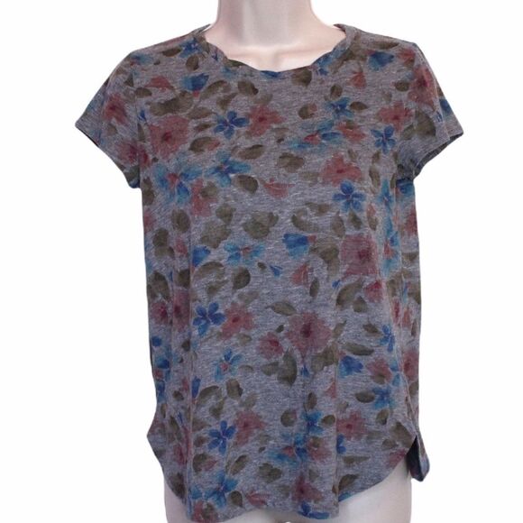 Anthropologie Postage Stamp Floral Top Size Small - Picture 1 of 5